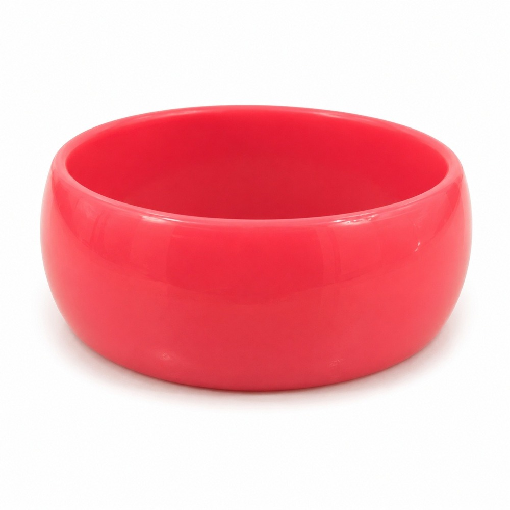 Hot Pink Wide Acrylic Bangle Bracelet‎ Chunky Statement Jewelry